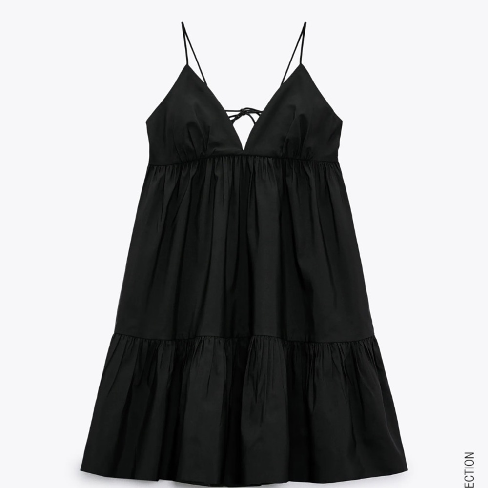Zara poplin babydoll mini dress